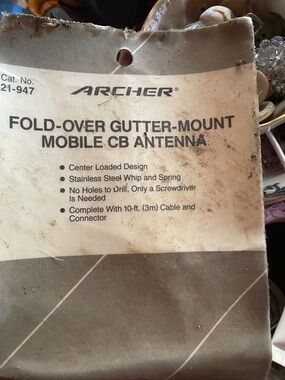 Archer Fold-Over Gutter-Mount Mobile CB Antenna - Brown/Tan